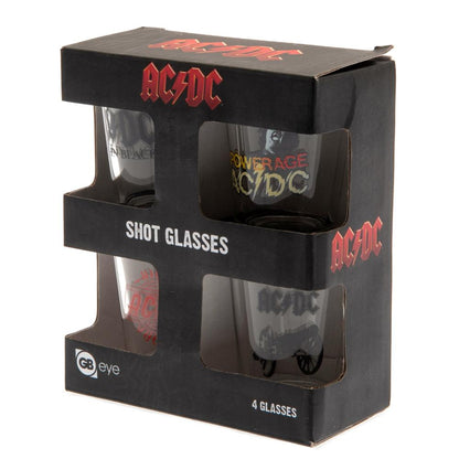 AC/DC 4pk Shot Glass Sett